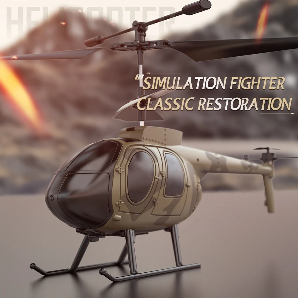 MD500 체중계 RC 헬리콥터, 6 축 자이로 안정화, 쉬운 원 클릭 이륙 및 착륙 리모컨, 항공기 모델 장난감, 남아용 선물