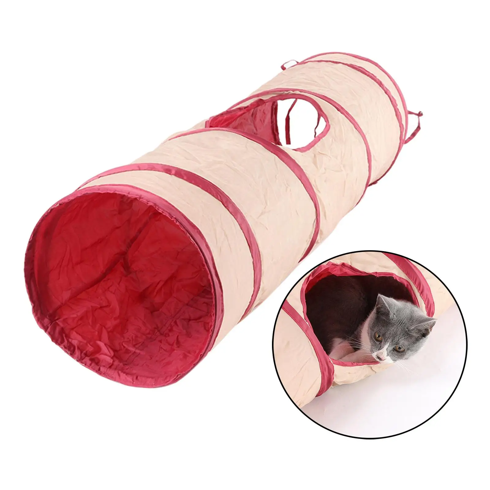 Pet Cat Tunnel Play Small Animals Mouse Hideaway Rabbit Foldable Cage Toys