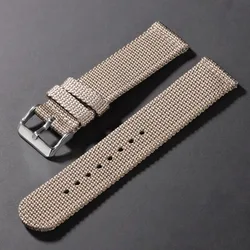 Quick Release Canvas Watch Strap - Versatile Nylon Band Replacement - 22mm (Grey)