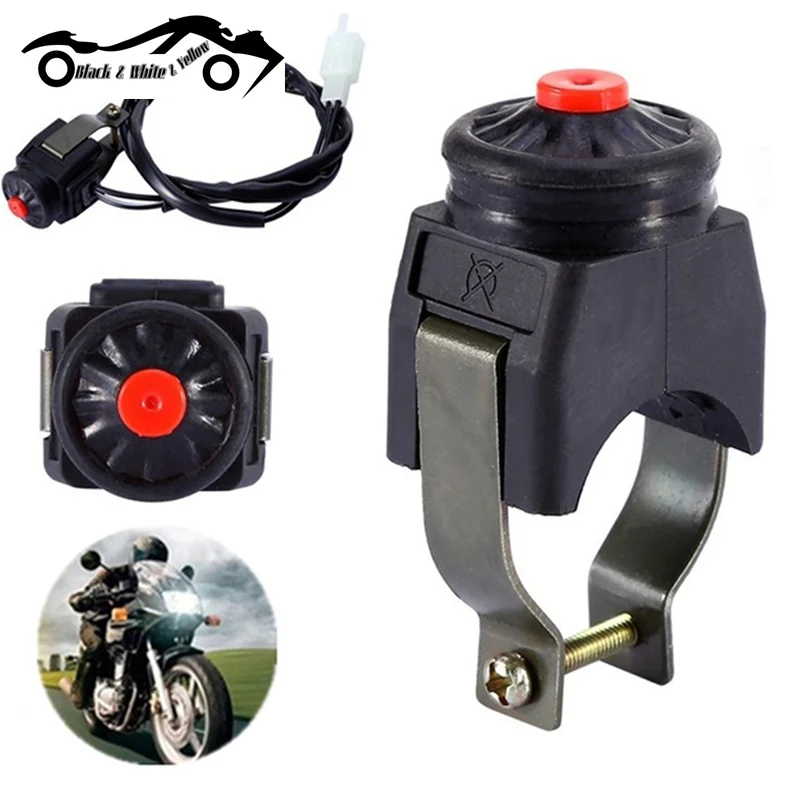 

Universal Motorcycle Kill Switch Red Push Button Horn Starter Dirt Bike ATV UTV Dual Sport For 22mm Handlebar Mounted Bars