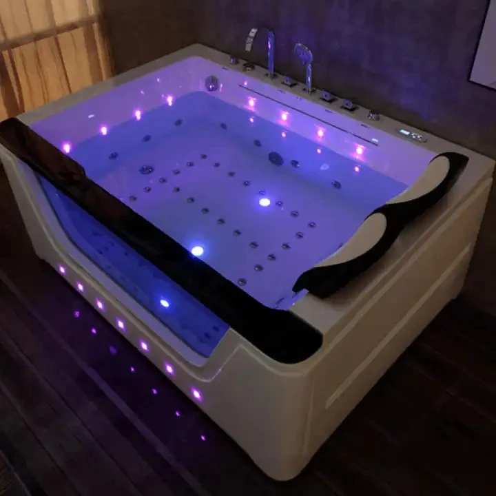 2 person  acrylic massage bathtub hotel luxury bath freestanding hydromassage 4
