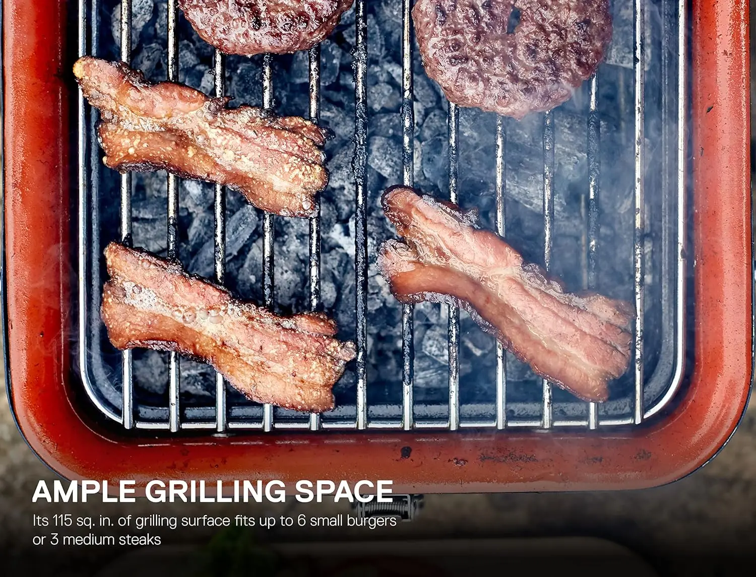 Portable Charcoal Grill, Tabletop BBQ, Perfect Tailgate, Beach, Patio, or Camping Grill, Lightweight & Compact Sma 4