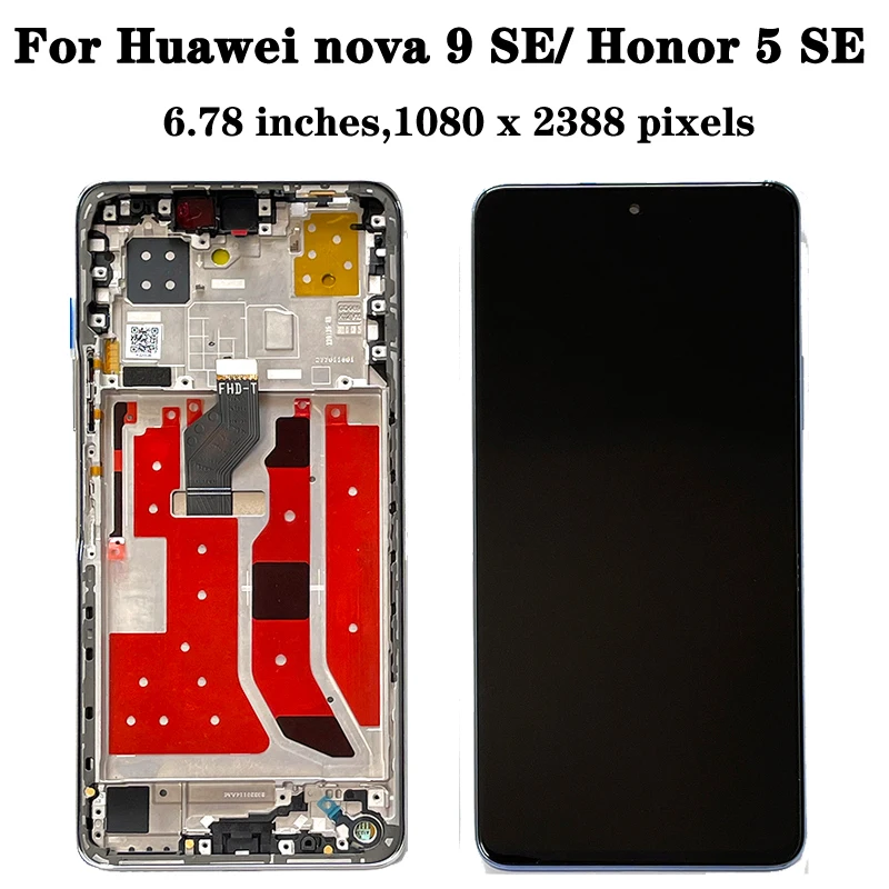 6.78“For Huawei nova 9 SE 9SE 5G JLN-LX1 LCD Display Screen Touch Panel Digitizer For Honor 50 SE JLH-AN00 LCD Frame Display