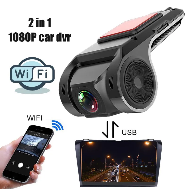 Car Dash Cam Wifi USB 2 In 1 1080P 170 Degree Wide Angle Dash Camera DVR  ADAS Dashcam Android DVR Auto Recorder Night Version - AliExpress