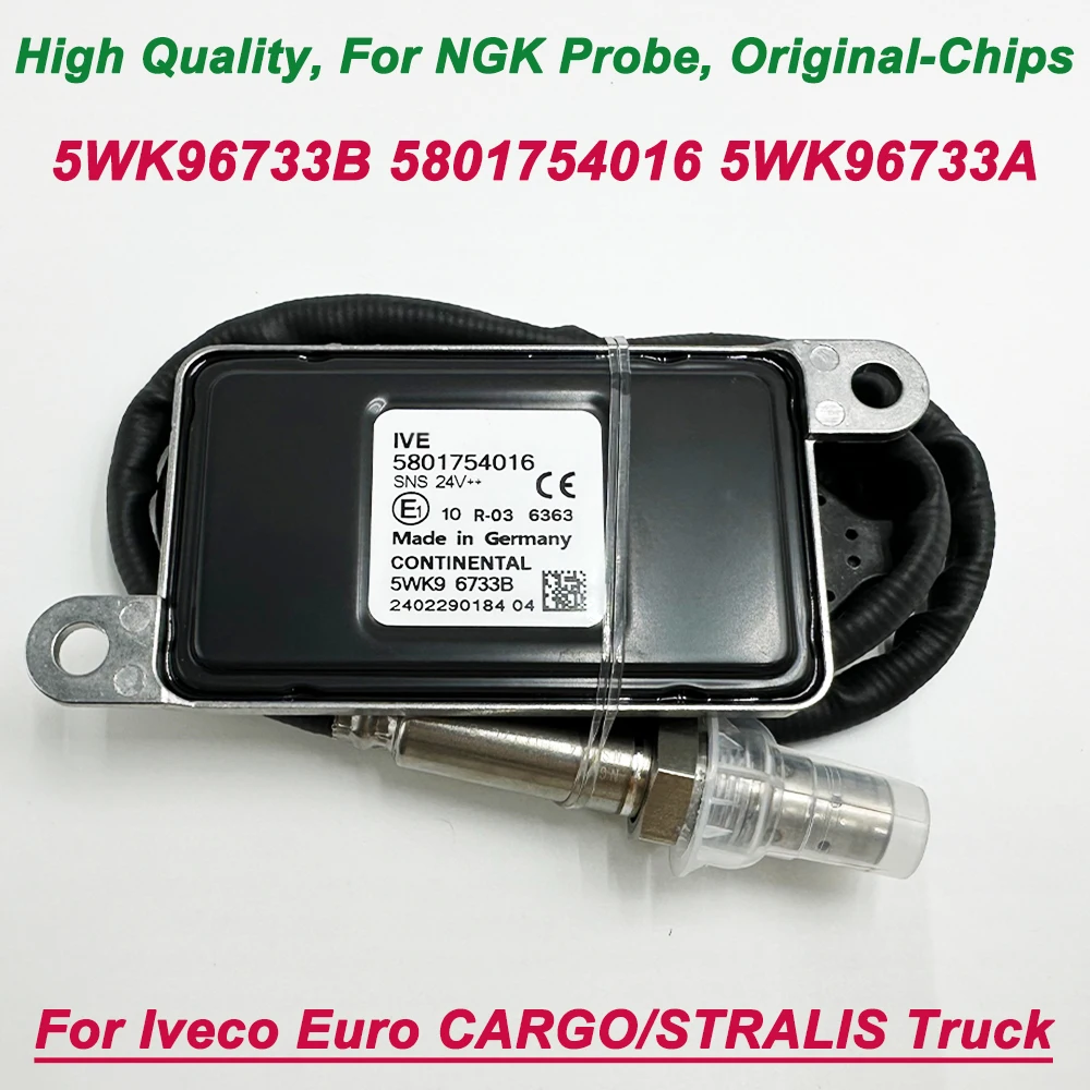 

For IVECO Trucks OE 5WK96733B 5WK96733A 5801754016 High Quality Chips N-GK Probe Nitrogen Oxide Nox Sensor 24V Made in Germany