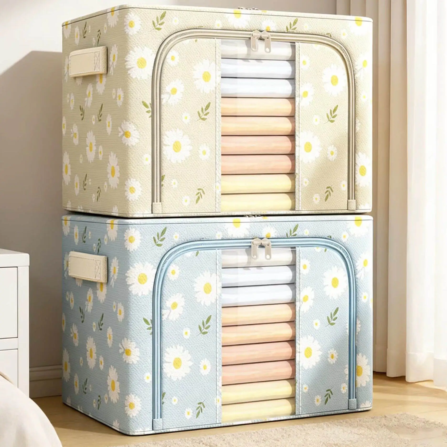 방수 방습 접이식 패브릭 이불 보관 가방 가정용 정리함 침실 옷장 범용 사이즈..