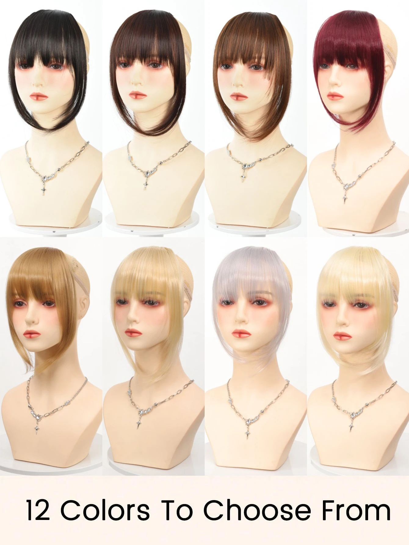 Synthetic Brown Black Clip In Fringe For Daily Wear