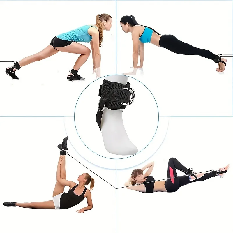 Adjustable D-ring Foot Rope Ankle Buckle Gantry Buckle Ankle Protection Strap Leg Strength Training Sports Protective Equipment Ankle Support Brace Ankle Support Ankle Straps Fitness Ankle Straps
