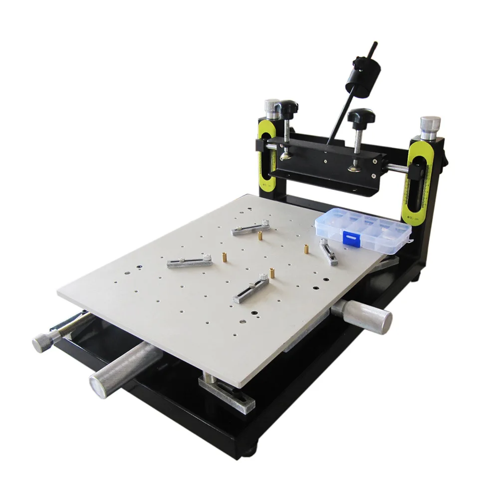 Manual Screen Machine Silk Printing Table SMT Solder Paste Finger Running Ink Press 2
