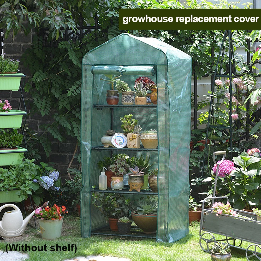 Mini Greenhouse Cover Outdoor Grow Tent Fiberglass Gridding Cloth Garden Warm Room Four Floors Growhouse Replacemet Cover