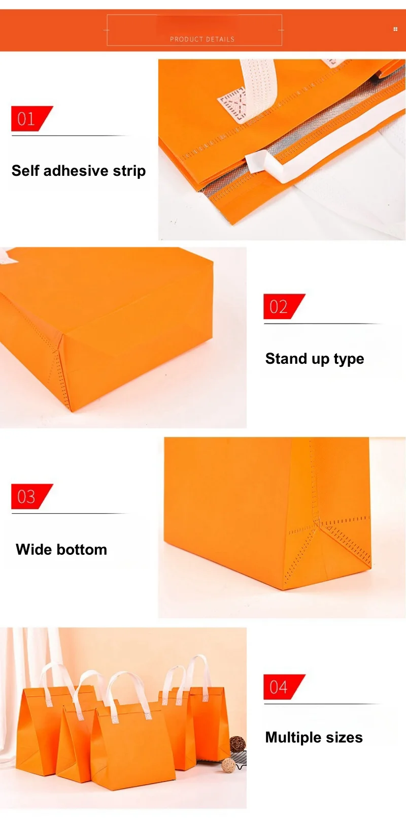 10pcs Non-Woven Insulated Tote Bags – Portable Reusable Fabric Pouches for Food, Cake, ... - SKU NITB01742 - UGI Packaging