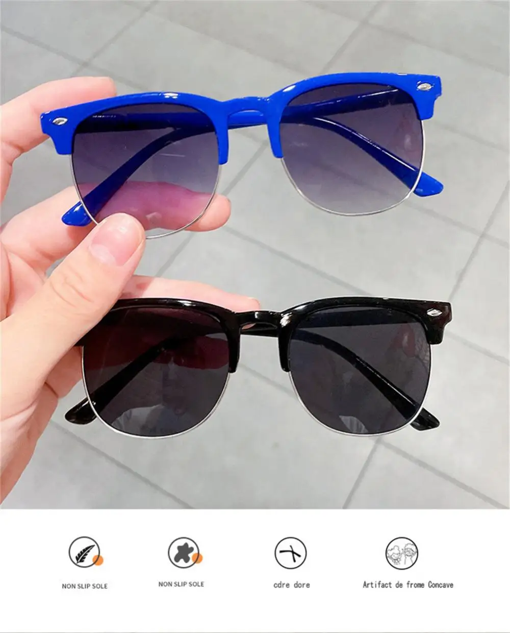 Children' Sunglasses Boys Girls Fashion Trendy Baby Sun Glasses UV Resistant Korean Version Round Frame Eyewear Outdoor_voghion.com