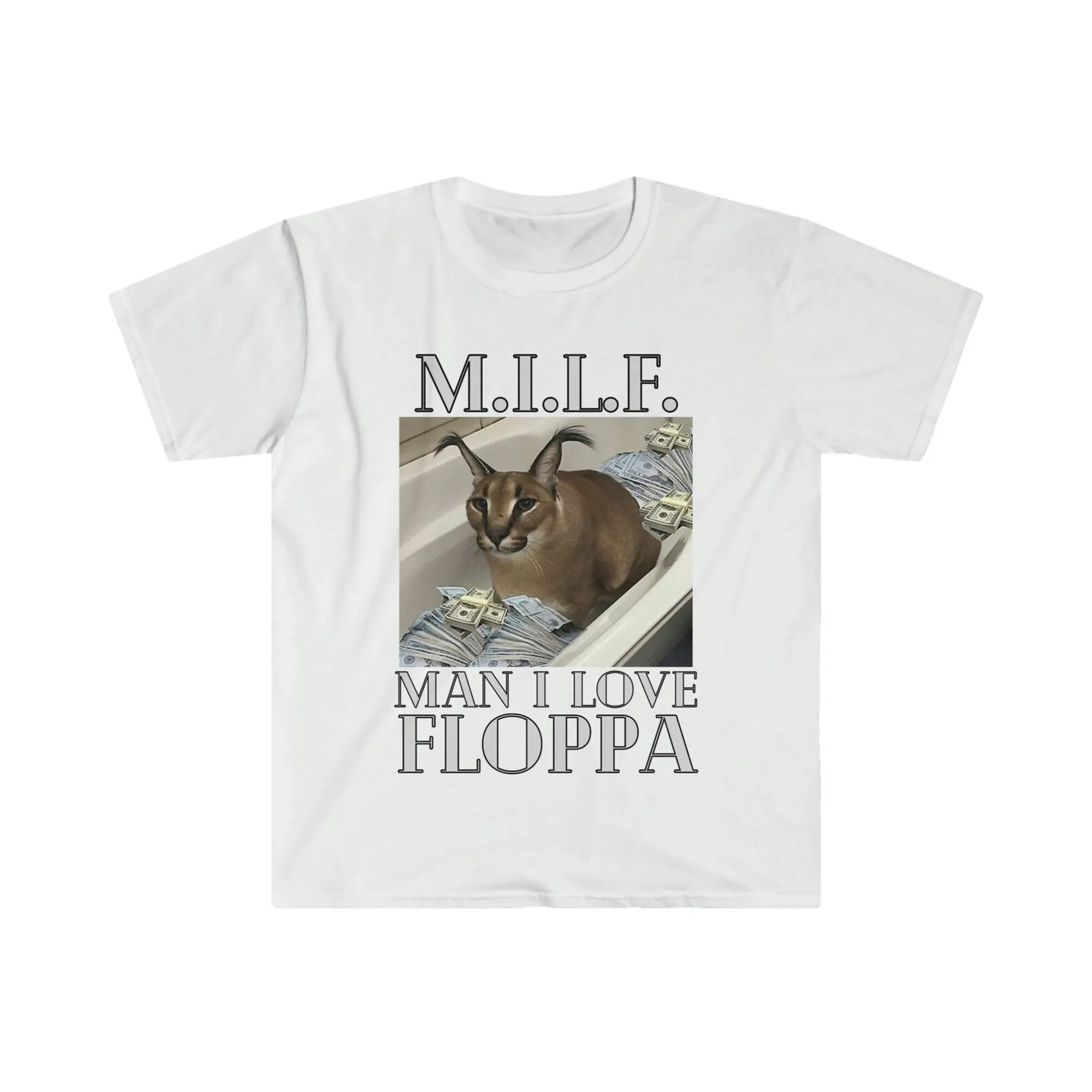 Lady Floppa Man I Love Jackal Meme Shirt Maniche Lunghe O Corte