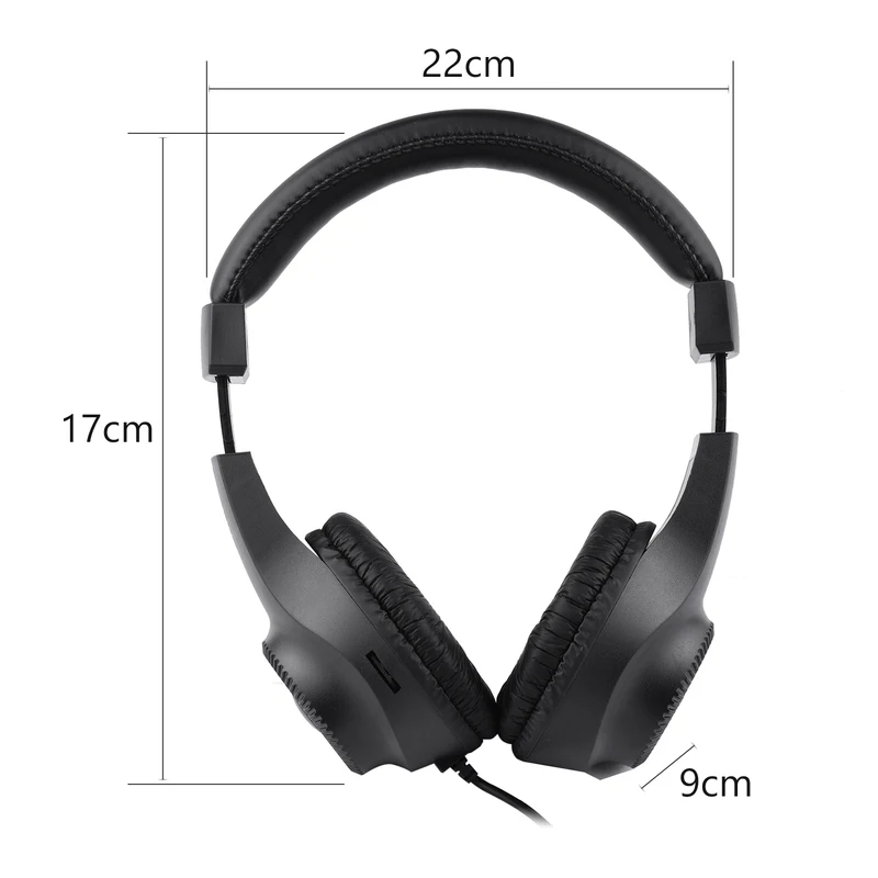 Wired Stereo Monitor Headphones Over-ear Headset with 50mm