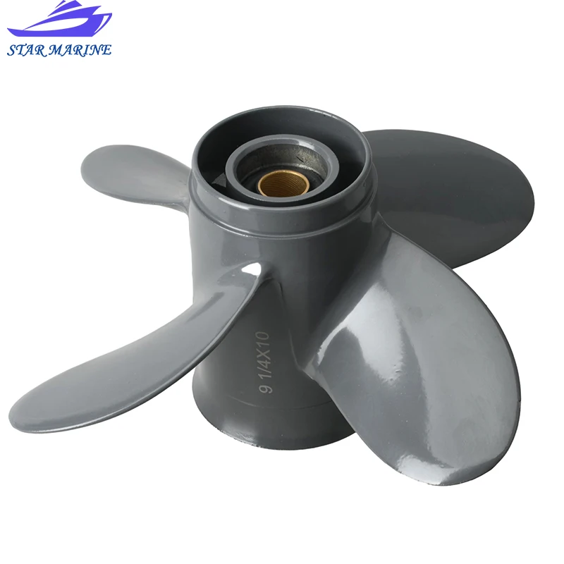 Propeller 4 Blade 9 1/4X10 for Honda Yamaha Outboard Motor BF8D BF9.9D BF9.9 BF15A BF15D BF20 8 Splines 58134-ZV4-010AH