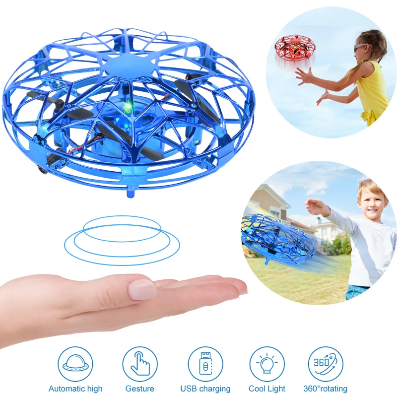 Mini UFO Drone Helicopter RC plane Hand Sensing Infrared Electric Quadcopter Induction Flying Ball for boy Kids RC Toys Gift 1