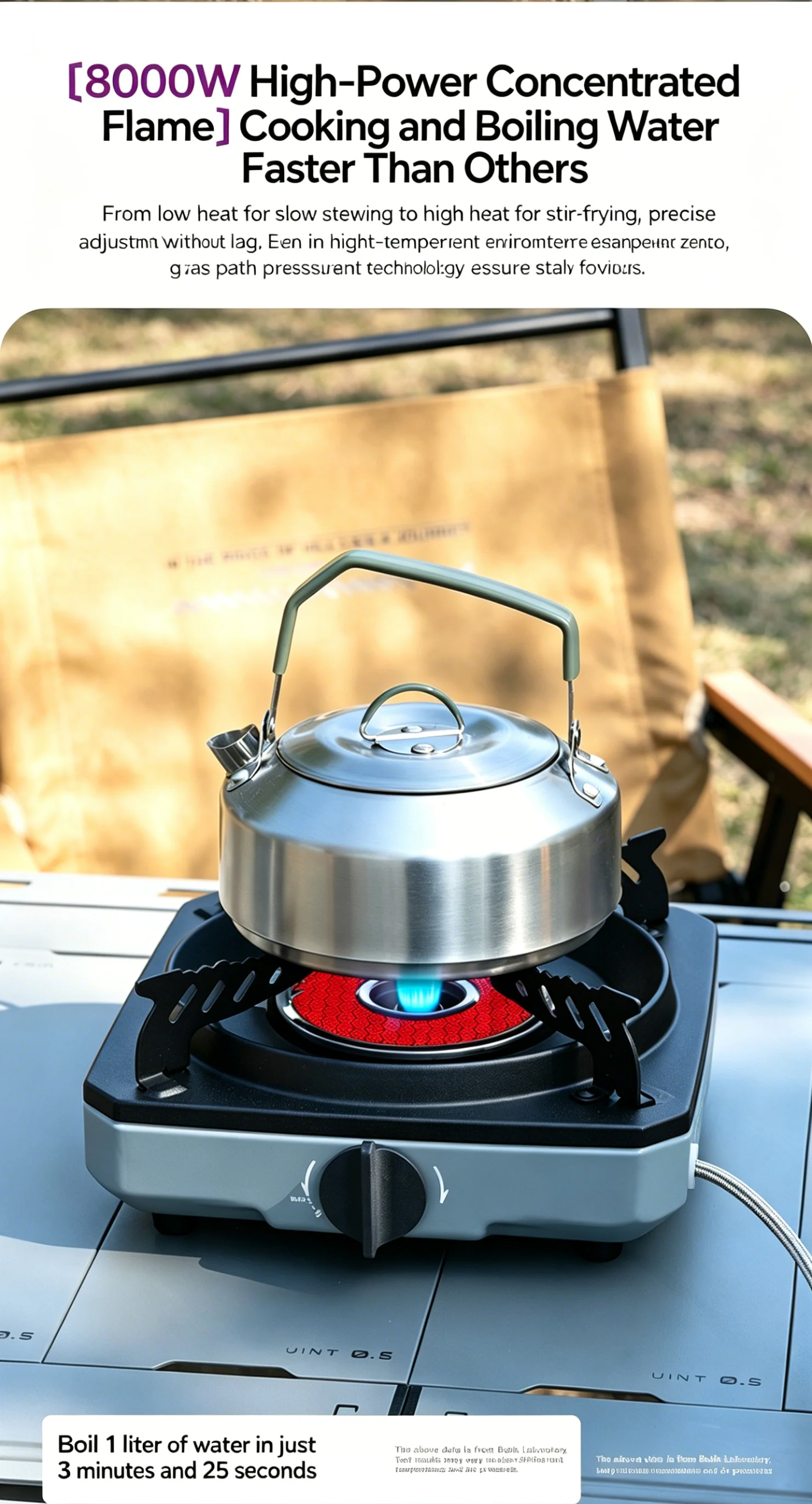 8000W Infrared Gas Stove Portable Split Burner Windproof Camping Cooker Steel Body Tea Boiling Outdoor Cooking Equipment