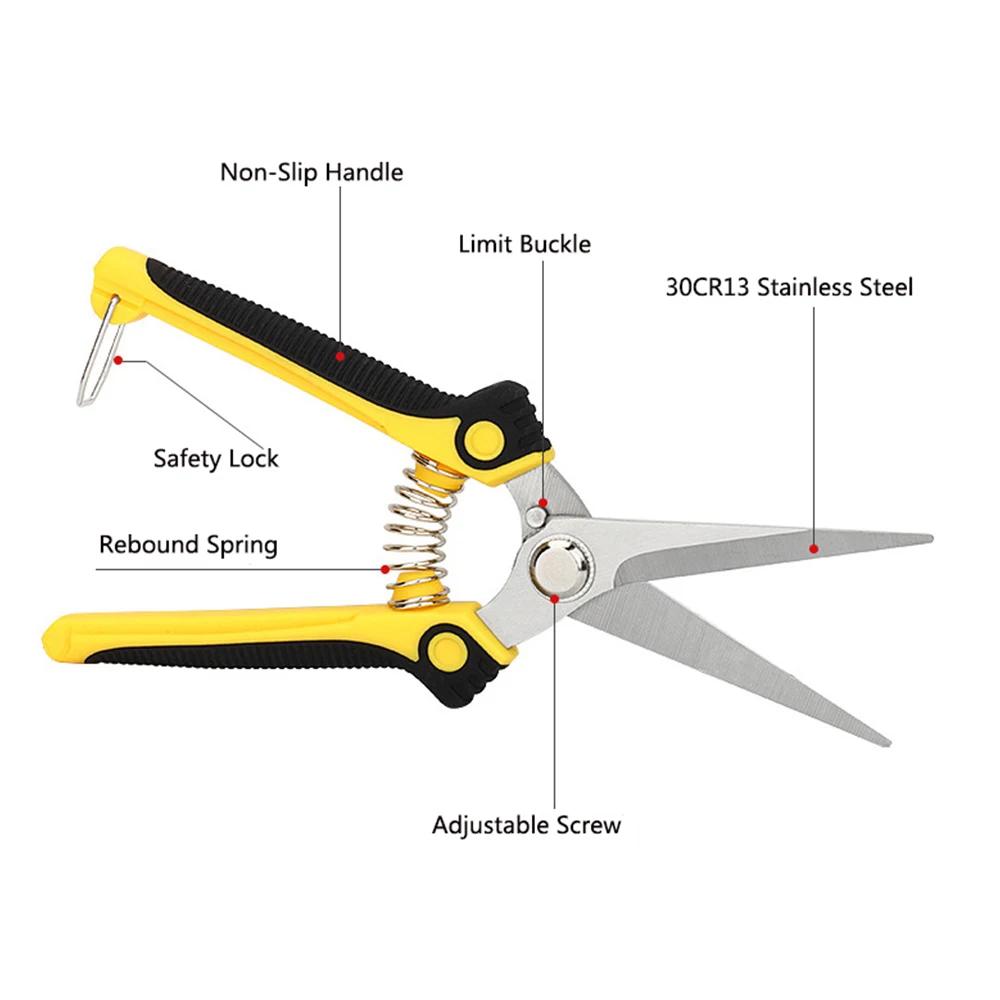 Pruner Gardening Hand Pruning Shear Straight Stainless Steel Blades Ultra Sharp Garden Scissors For Flowers Harvesting Fruits garden scissors pruning shears garden tools garden pruner