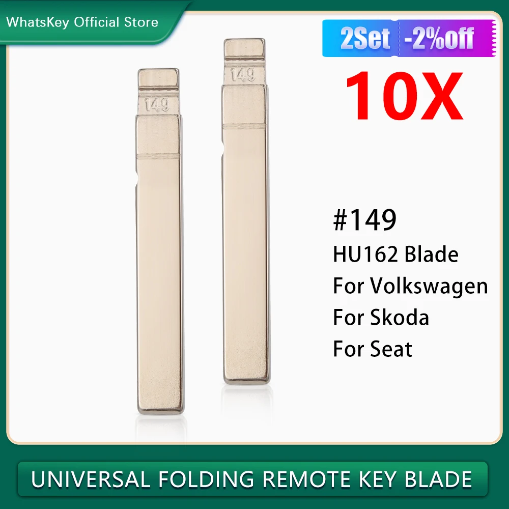 10Pcs Uncut Remote Key No.149 Flip Blade Kd Vvdi Hu162 #149 Per Volkswagen Vw Golf 7 Sportsvan Atlas 2018-2020 Skoda Mqb Type