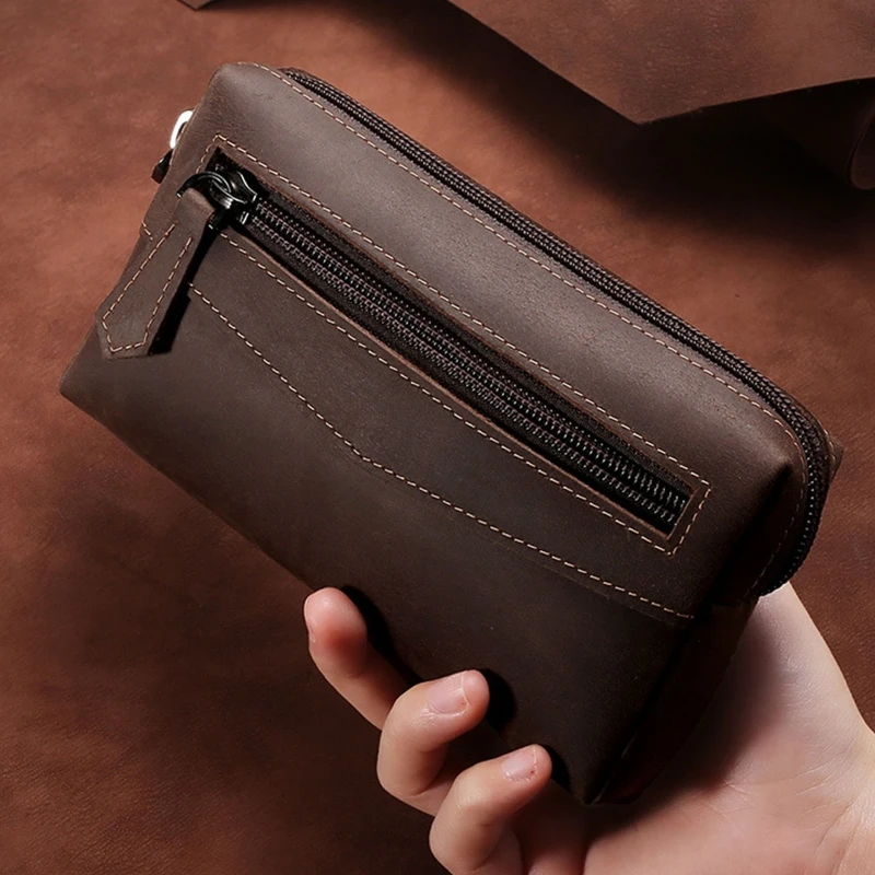 Vintage Men Waist Fanny Pack Belt Bag Leather Phone Travel Hip Hanging Purse