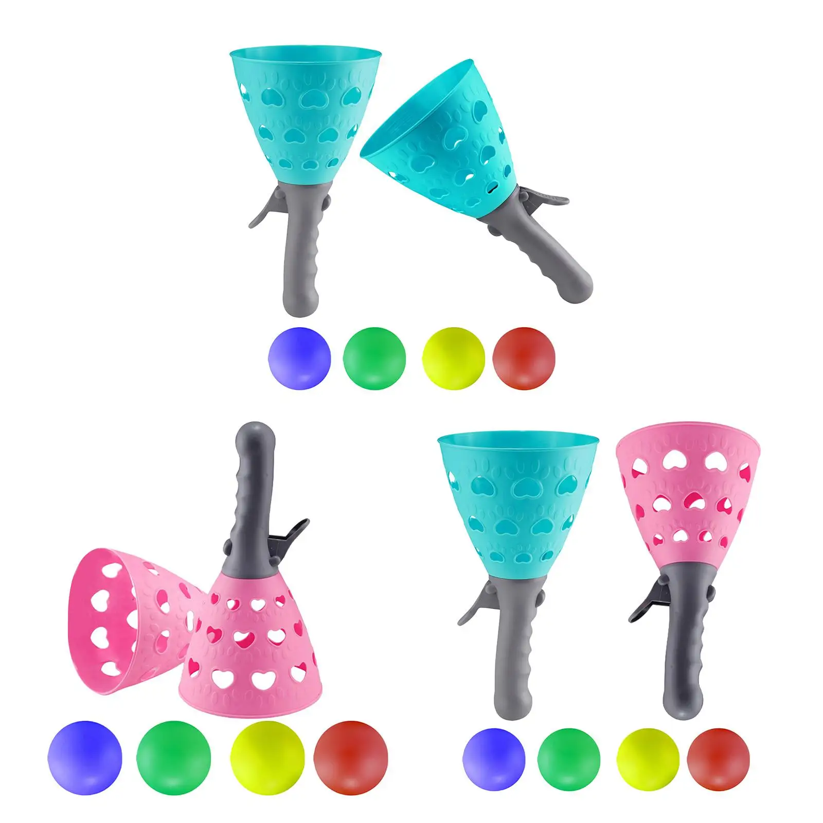 

Outdoor Indoor Game Activities Catch Game with Launcher Baskets and Balls Yard