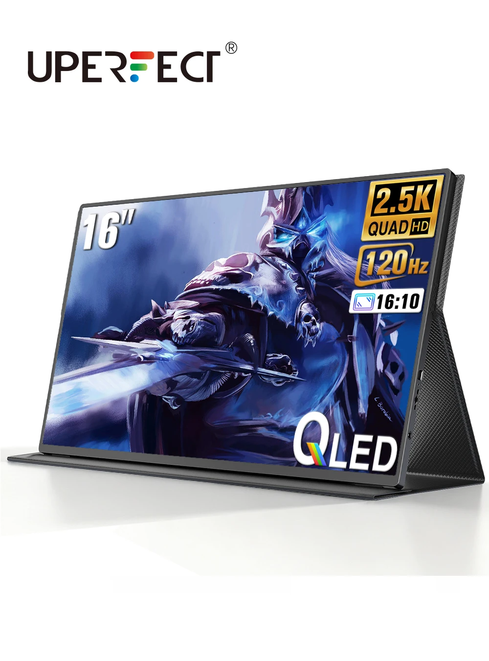 UPERFECT 2K 16" 120 Гц Портативний ігровий монітор Дисплей Мобільний екран з динаміками IPS 2560x1600 HDMI Type C для ноутбука ПК Телефон