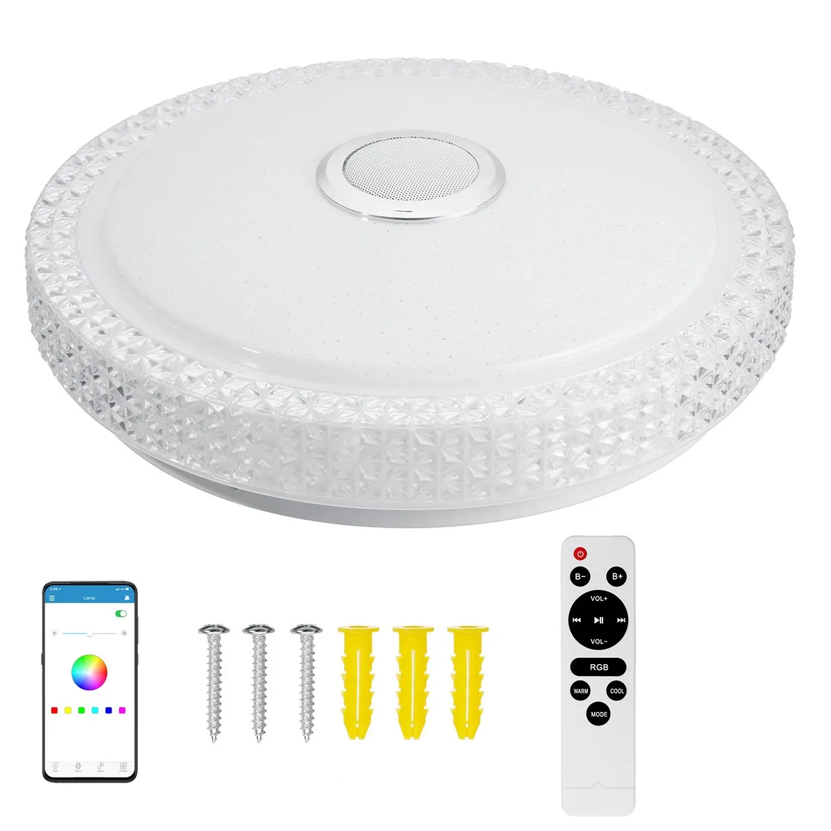 300W LED Ceiling Lights Home RGB dimmable APP bluetooth Music Light AC110-260V Bedroom Lamps Smart Ceiling Lamp+Remote Control ceiling lights