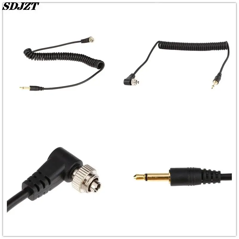 Flash Trigger Pc Sync Cable 1Pcs 3.5mm to Male PC Flash Sync Cable Screw Lock for Trigger Studio Light Camera Flashes Accessories PC Flash Sync Cable Black