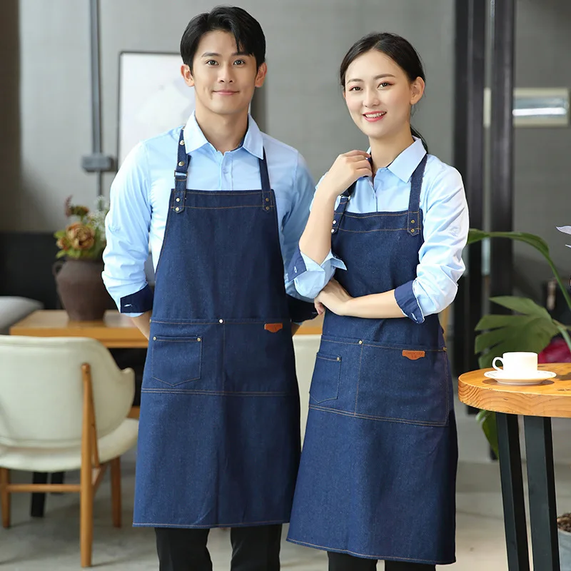 C825 Kitchen Aprons for Woman Men Chef Work Aprons Painting Apron Manicure Wear Chef Uniform