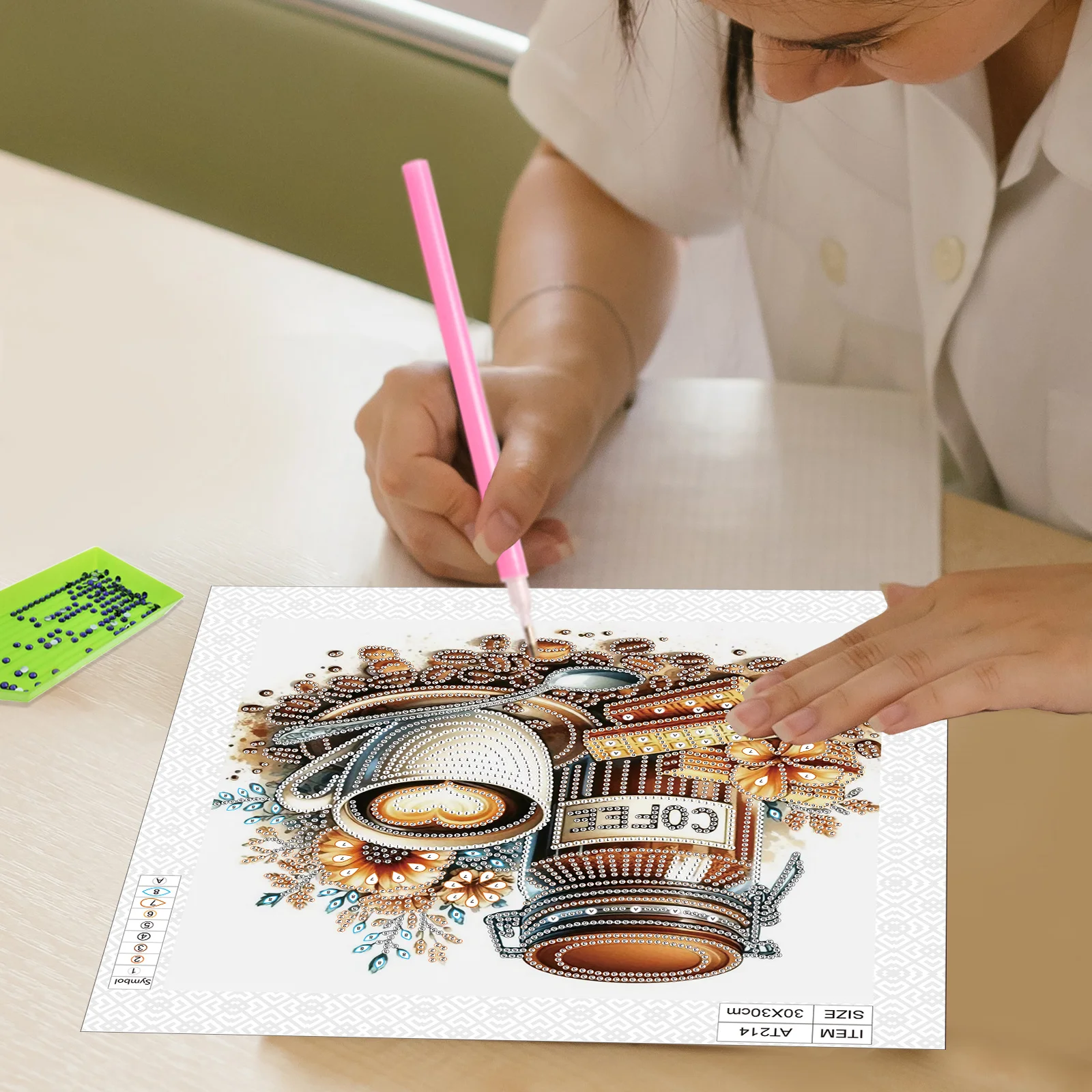 DIY Delicious coffee 5D Special Shape Diamond Art Kits for Beginners Diamond Art Painting Kits for Home Wall Decoration Gift