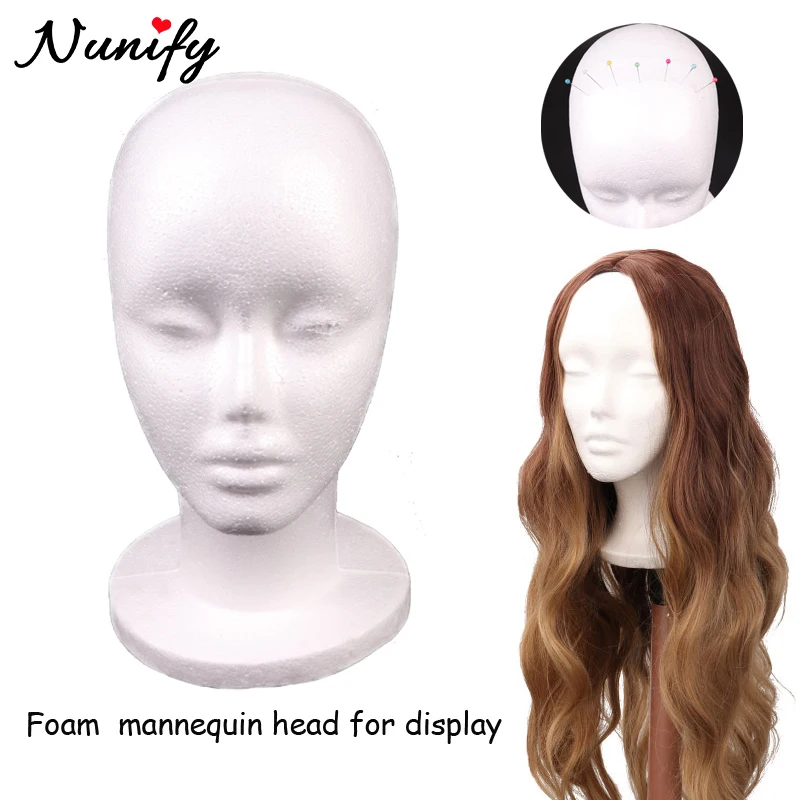 30CmTallFoamMannequinHeadFemaleForWigDisplayStyrofoamWigHead