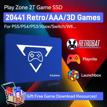 PlayZone Extreme 2T Gioco retrò SDD per Windows Launchbao+Retrobat+Playnite Gioco HDD 20000+ Giochi per PS5/PS4/Xbox/Switch/PS3/WII