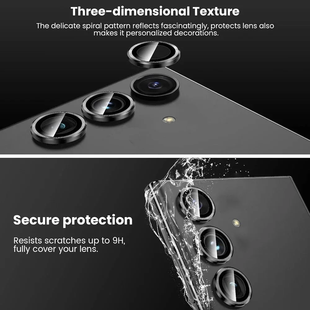 Galaxy Phone Case with Metal Ring and Camera Protectors – Rear HD Lens Glass Accessories