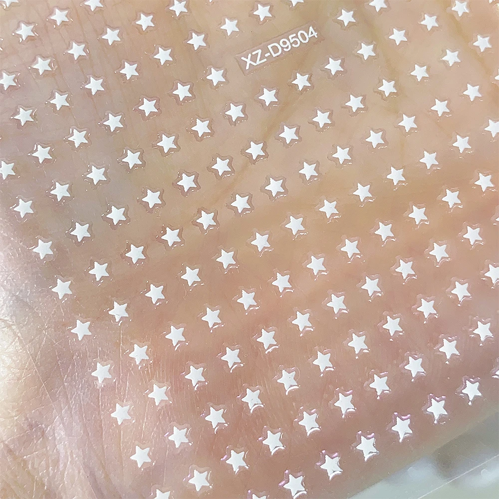 3d Stern Nageltattoo Glänzend Metall Silber Gold Glitzer Decals_voghion.com