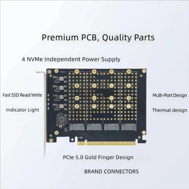 데스크탑 및 게임 시스템 87HC용 강력한 4베이 M.2 스토리지 PCIe X16 확장 카드