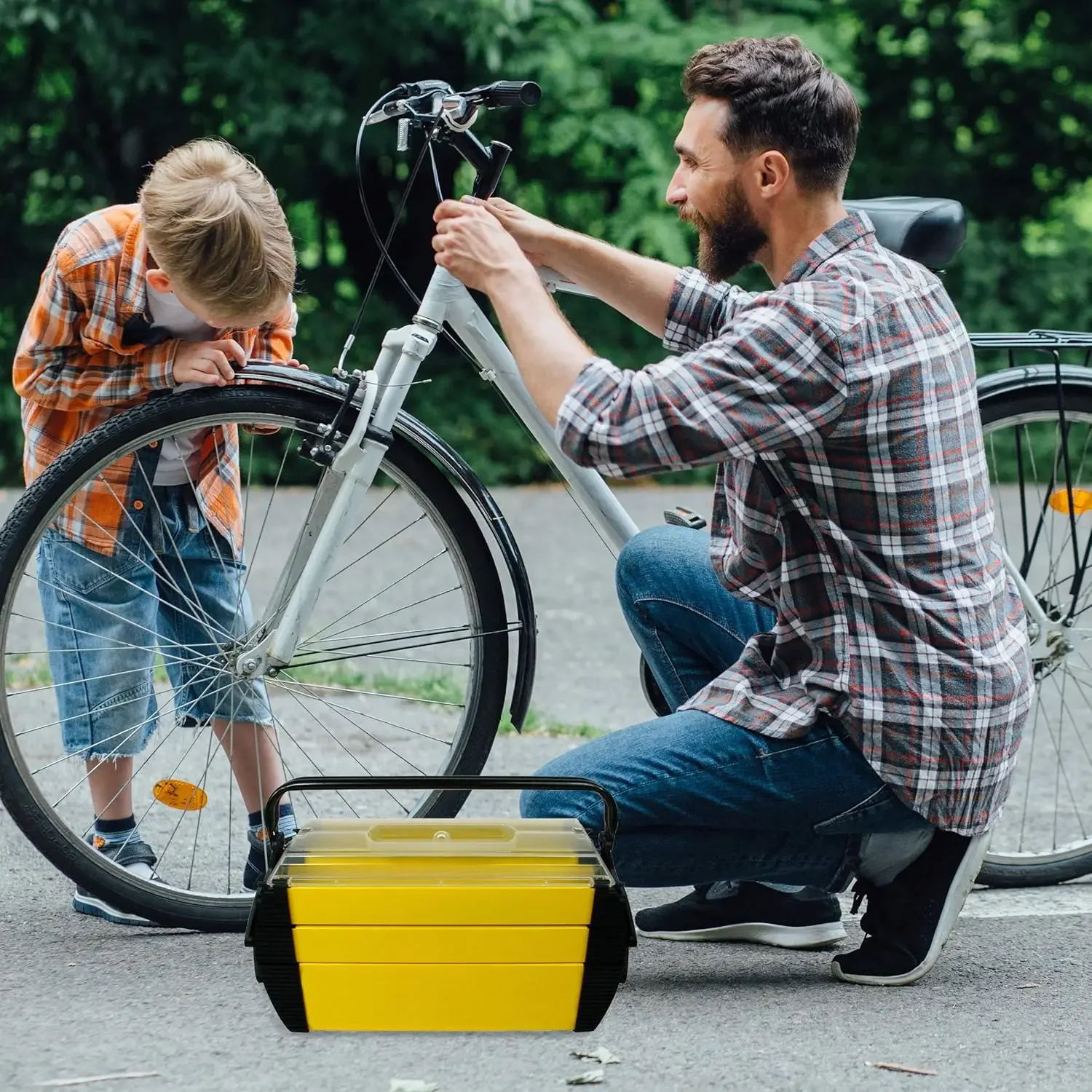 Tool Box with Wheels ? Stackable 3-in-1 Tool Chest Foldable Comfort Handle an 6