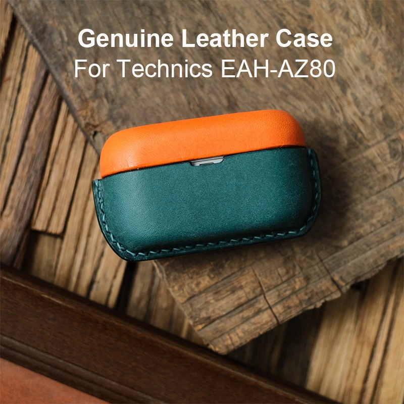 

Genuine Leather For Technics EAH-AZ80 Case Luxury Real Leather Custom Made Handmade EAH AZ80 Cover Bluetooth Earphone Cases.