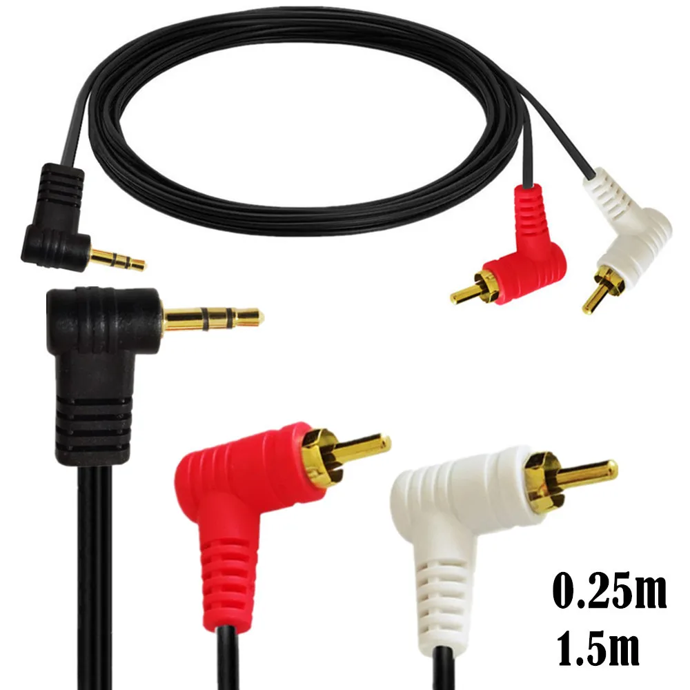Aazon.co: Qaoquda 3.5 To 2RCA Adapter Cable, 8 Inch Gold Plated 90