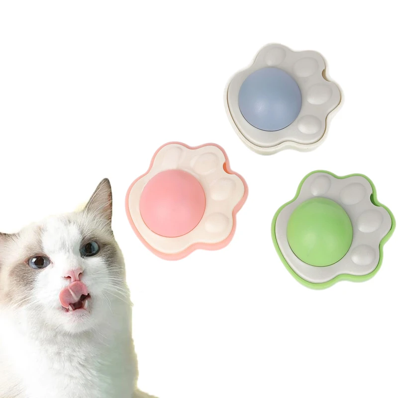 Lovely Cat Paw Catnip Wall Ball Cat Toys Catnip Edible Licking Balls