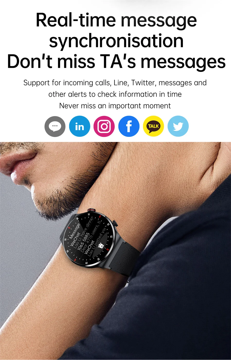2023 New QW33 Bluetooth Call Smart Watch Men Waterproof Sports Fitness Tracker Smartwatch Large HD screen for huawei Xiaomi_voghion.com
