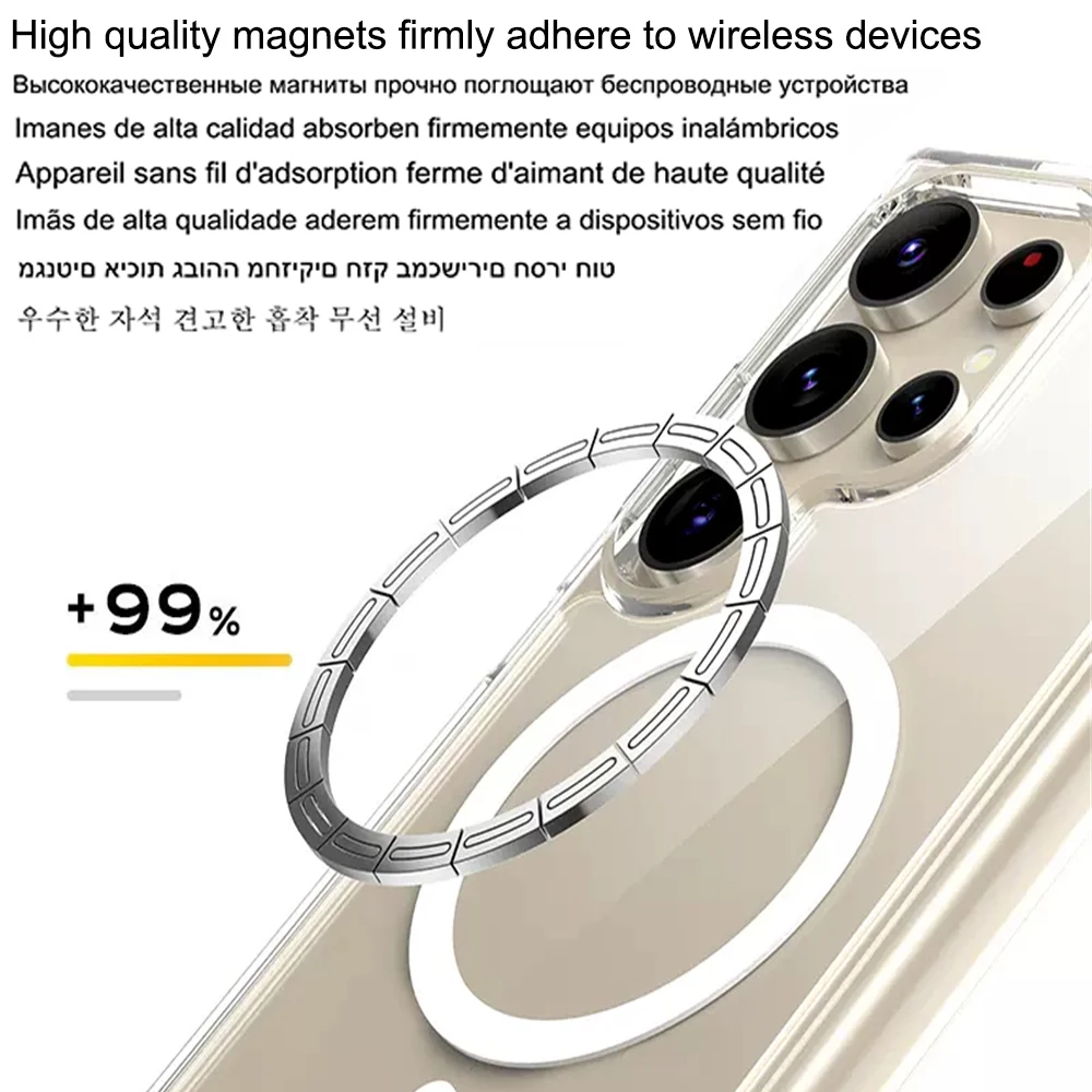 Enhanced Magnetic Clear Acrylic & Silicone Cover for Magsafe-Compatible Devices
