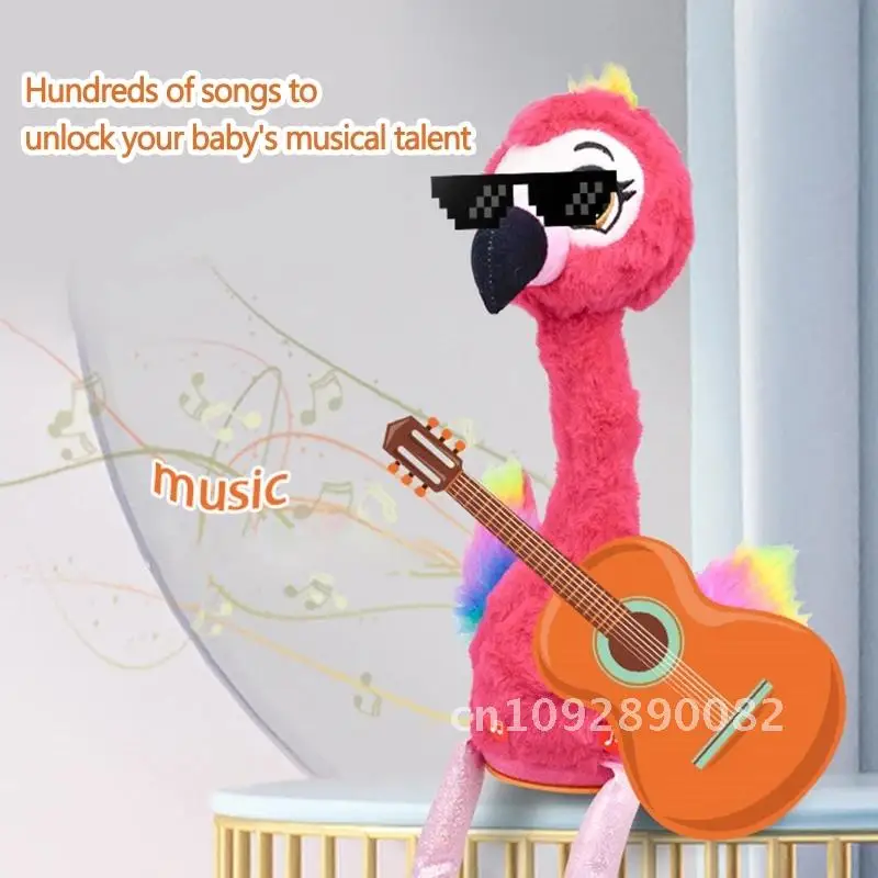1 Pets Plush Flamingo Interactive Toy Figures Singing And Pink Pc Animals Toy Stuffed Flamingo Alive Dancing Interactive