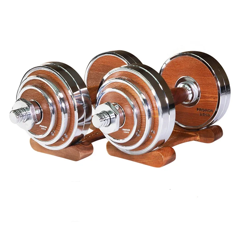 Proiron quality walnut steel fitness weight lifting workout dumbbell,adjustable dumbbell steel 20kg