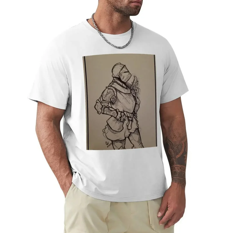 

Traditional Knight Drawing T-Shirt customs design your own hippie clothes mens t shirts