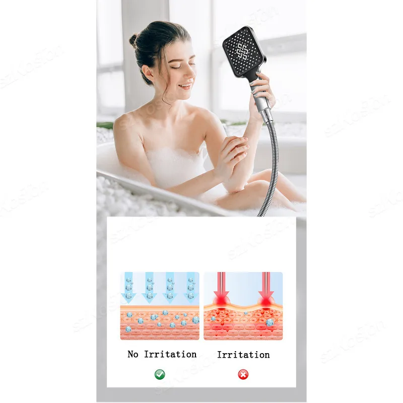 Description Picture 3 of itemHigh Pressure Handheld Bathroom Shower Head 4 Modes Water Saving Showerhead Pressurized Bathroom Rain Shower Mixer Accessories