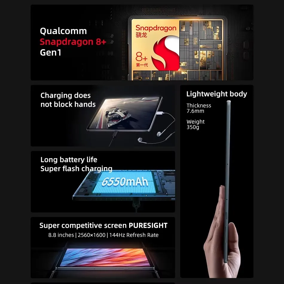 legion Y700 2023 12GB 256GB グローバルROM Global Rom Lenovo Pad LEGION Y700 2023 Snapdragon 8+ 12GB