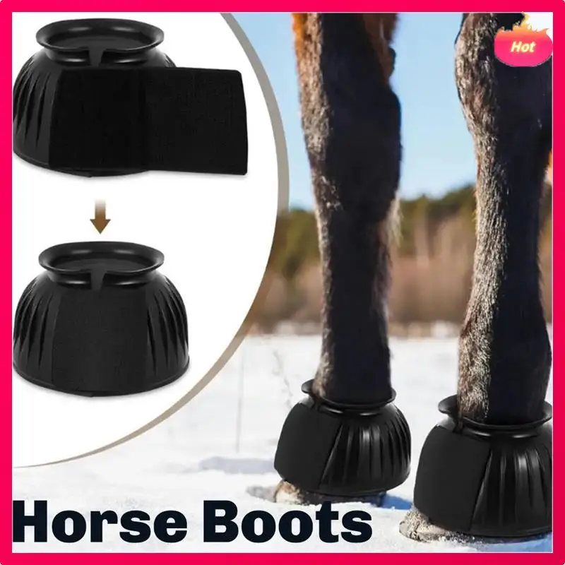 2Pcs Rubber Bell Boots Overreach Horse Boots Soft Equine Protective Gear Accessories Fortraining Equipment M