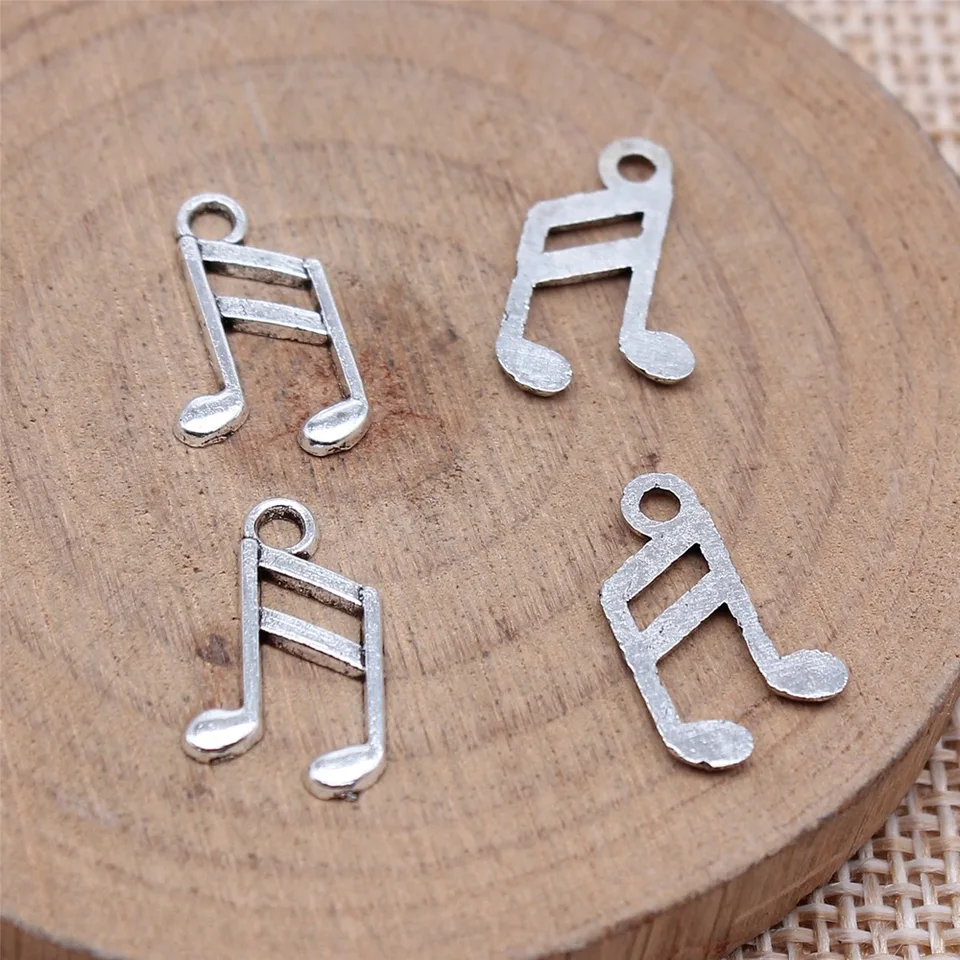 10 Stück Glitzernde Musiknoten-Anhänger - DIY Schmuck Charms
