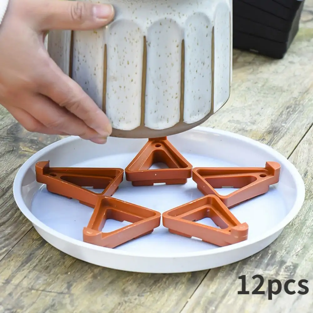 12PCS Plant Pot Stand Triangle Riser Toe Lift Stand Base Bracket Breathable Roots Anti-corrosive Feet Plant Support Brick Tray plant stand