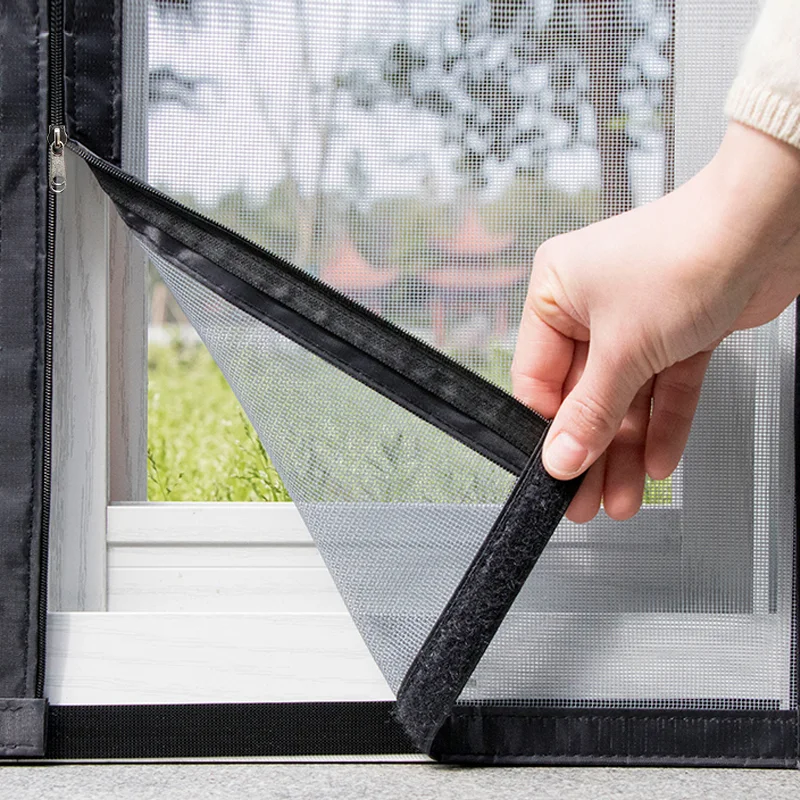 Anti Mosquito Screens Mosquito Gauze Mesh Window Screen Door Curtains Zipper style screen mesh self-adhesive screen window curtain mosquito proof door curtain simple installation window